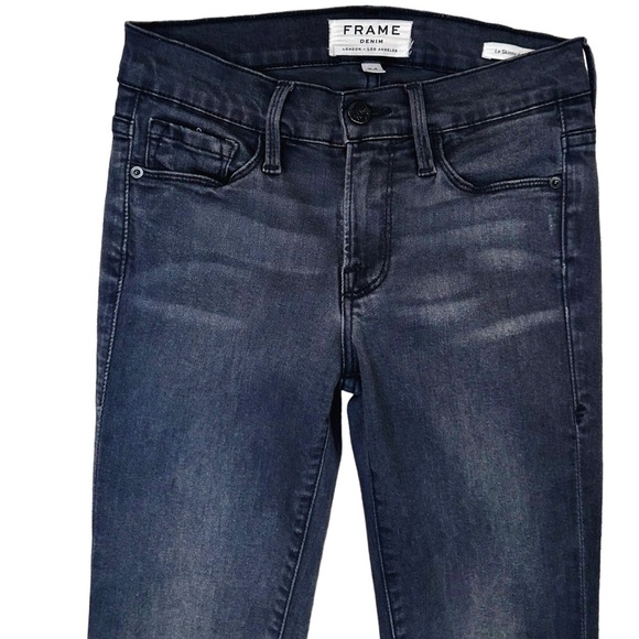 Frame Denim ‘Le Skinny De Jeanne’ Ankle Zip Jeans in “St. Quintin” Black Size 24 - Picture 4 of 12